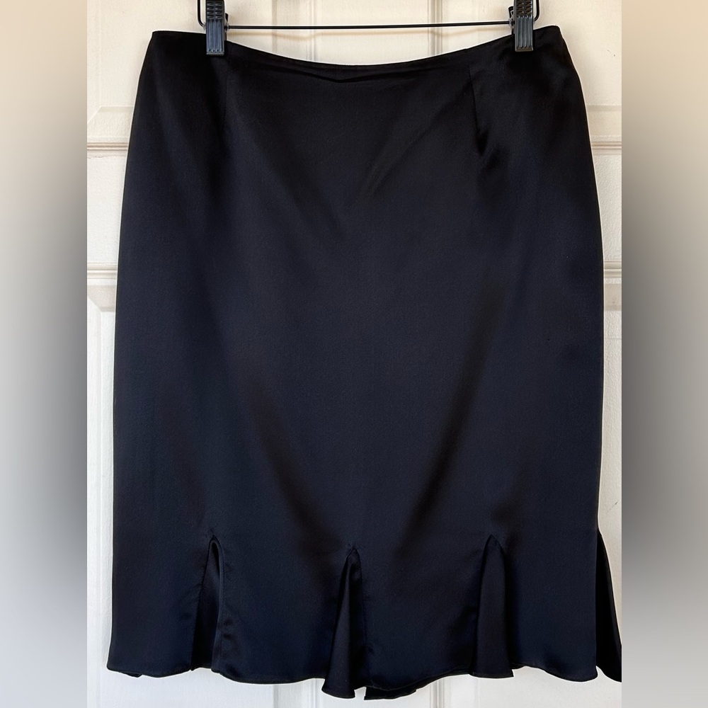 Rimini by Shaw Women’s Black Silk Ruffle Hem Skirt Size‎ 12